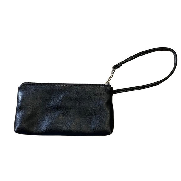 Liz Claiborne Mushroom & Moon Wristlet‎ Clutch Bag Zip Closure Black & White - Picture 3 of 6
